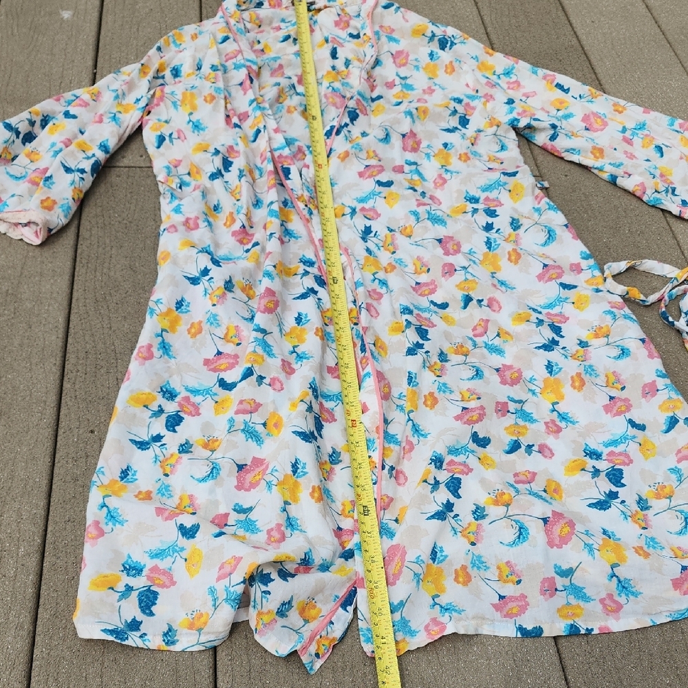 (M) cyberjammies Vibrant Floral Kimono Robe Soft Lightweight Weekend Loungewear - Picture 4 of 10